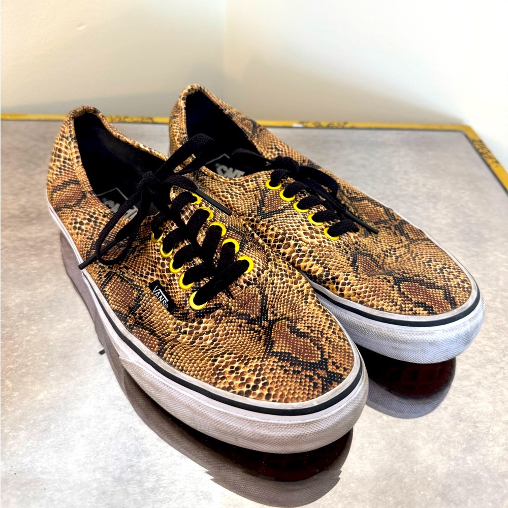 Vans Brown Snake Print Sneakers